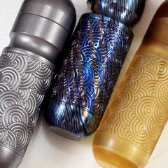 PEI Titanium Damascus Pill Holder Case Container Organizer Waterproof EDC Boxes 07FC0E-D4 - KOEEK