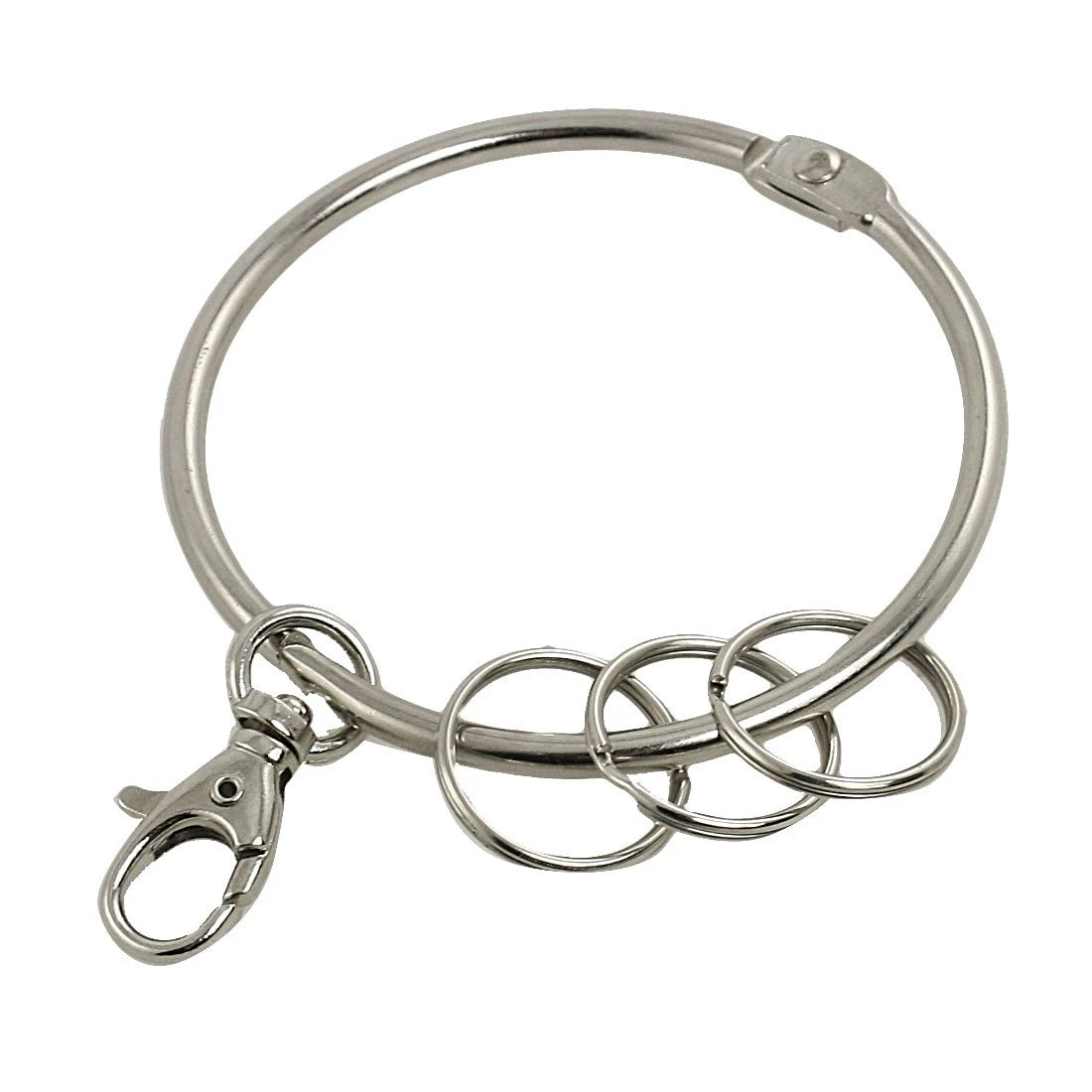 Metal Large Key Ring 7.7cm Big Key Holder Ring with Swivel Clasps 3 Split Rings 07FC0E-D4 - KOEEK