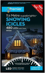 480 LED Snowing Icicle White Lights & Timer Premier Decorations PREMIER - KOEEK