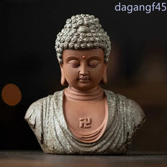 6" Porcelain Sakyamuni Buddha Head Bust Statue Shrine Home Buddhism Decoration 07FC0E-D4 - KOEEK