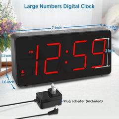 Digital clock, bedroom alarm clock with USB charging port 07FC0E-D4 - KOEEK