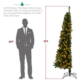 7 FT Pre-lit PVC Artificial Half Christmas Tree 8 Flash Mode w/ 250 LED Light 07FC0E-D4 - KOEEK