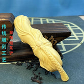 13cm Boxwood Carved Lotus Leaf Tea Scoop Tea Accessories Fidget Hand Piece 07FC0E-D4 - KOEEK