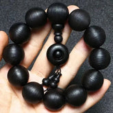 20mm Natural Grade A Screw Pattern Agarwood Men Woman Bracelet Jewelry 07FC0E-D4 - KOEEK
