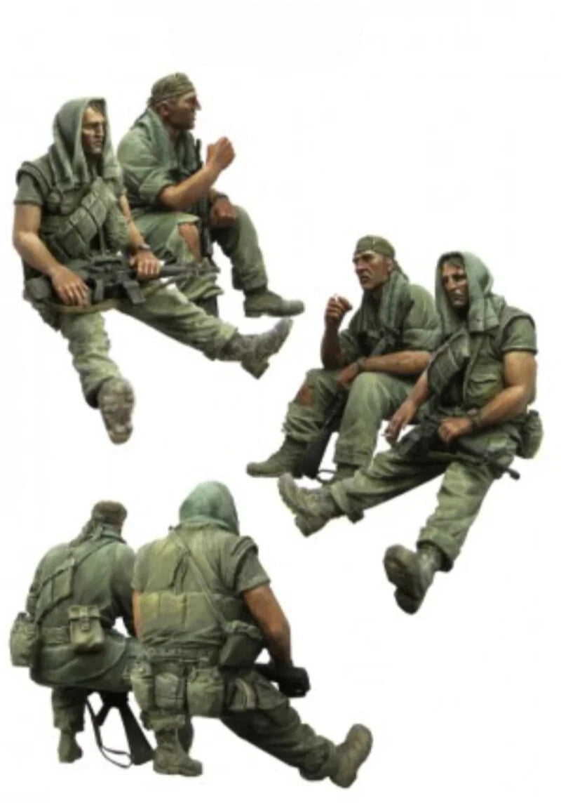 1/35 Resin Model Kit Vietnam War US Marines 2 Figures Unassembled Unpainted 07FC0E-D4 - KOEEK