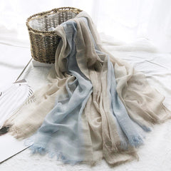 Soft Linen Cotton Scarf Shawls Muslim Large Hijab Wraps Unisex Women Men Scarves 07FC0E-D4 - KOEEK