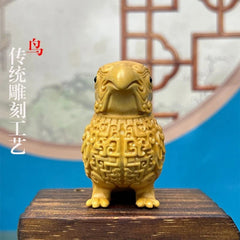 6.5cm Boxwood Carved Hand Piece Home Décor Gift Chinese Style Ornament 07FC0E-D4 - KOEEK