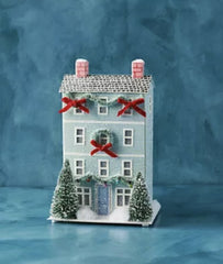 Anthropologie George & Viv Light-Up Holiday Village Townhouse Mint House Green ANTHROPOLOGIE - KOEEK