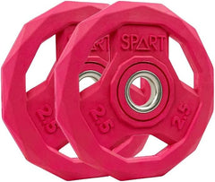 new SPART Color Coded Weight Plate 1-Inch Rubber Coated Standard Grip 2.5LB-PAIR SPART - KOEEK