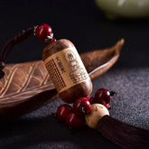 Boxwood Car Hanging Ornament Guanyin Mantra Decoration Rearview Mirror Accessory 07FC0E-D4 - KOEEK