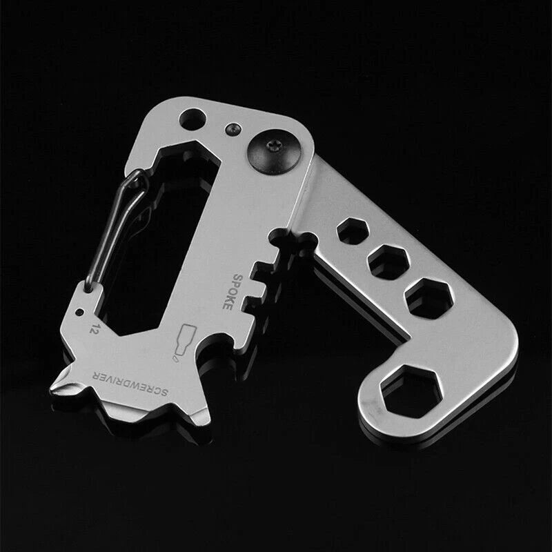 EDC 9 in 1 Multifunction Tools Outdoor Camping Hiking Bicycle Carabiner Keychain 07FC0E-D4 - KOEEK
