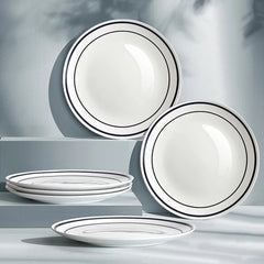 Ceramic Dinner Plates Set Of 6,10.5'' Kitchen Dish Set, Round Porcelain Tablewar 07FC0E-D4 - KOEEK