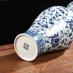 14.17" Chinese Retro Jingdezhen Blue and White Porcelain Vase Home Decoration 07FC0E-D4 - KOEEK