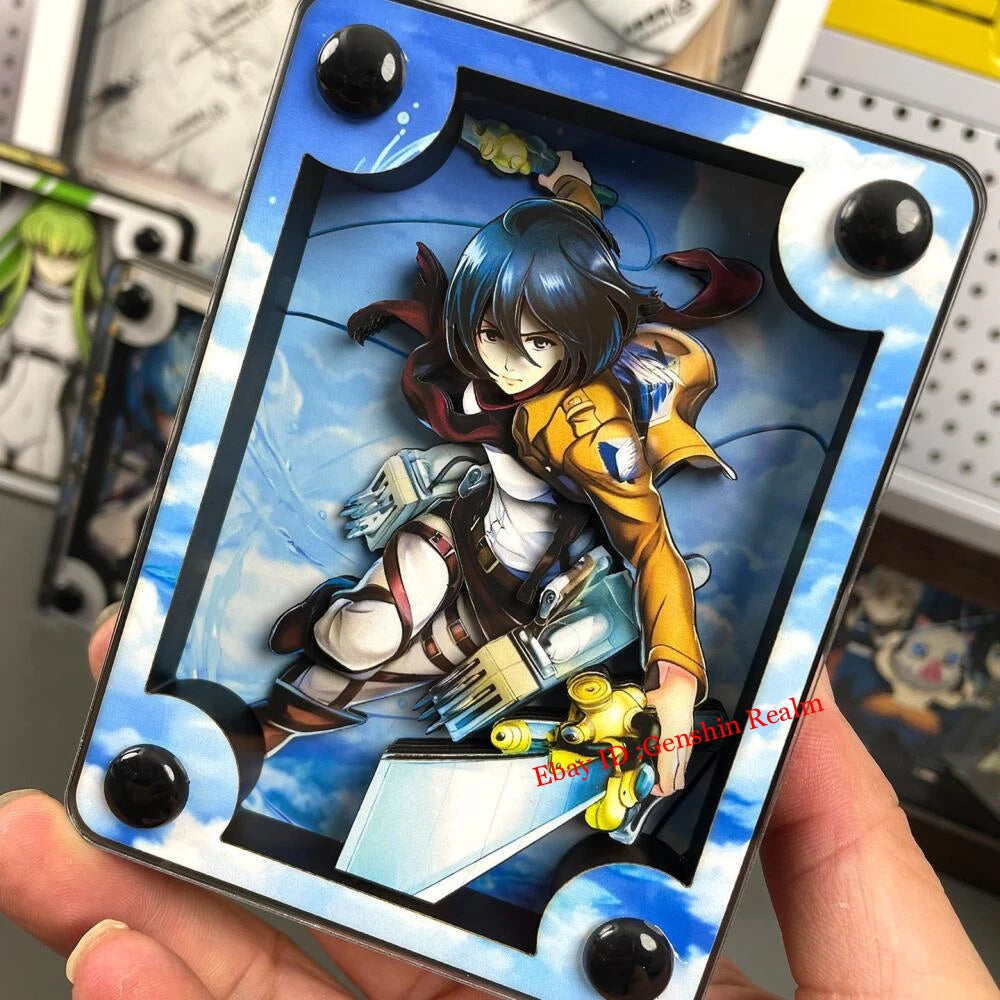 Anime Attack on Titan Mikasa Acrylic Brick 3D Card Figure Collection Decor Gift 07FC0E-D4 - KOEEK