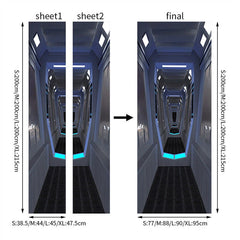 3D Art Wall Spaceship Space Station Decorative Wall Sticker Decal Wrap Murals 07FC0E-D4 - KOEEK