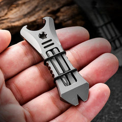 EDC Titanium Pry Bar Crowbar Bottle Opener Screwdriver Pocket Multi Tool Outdoor 07FC0E-D4 - KOEEK