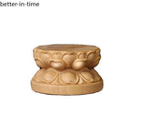 4.5cm Small Leaved Boxwood Carve Lotus Buddha Statue Base Ornament Display Stand 07FC0E-D4 - KOEEK