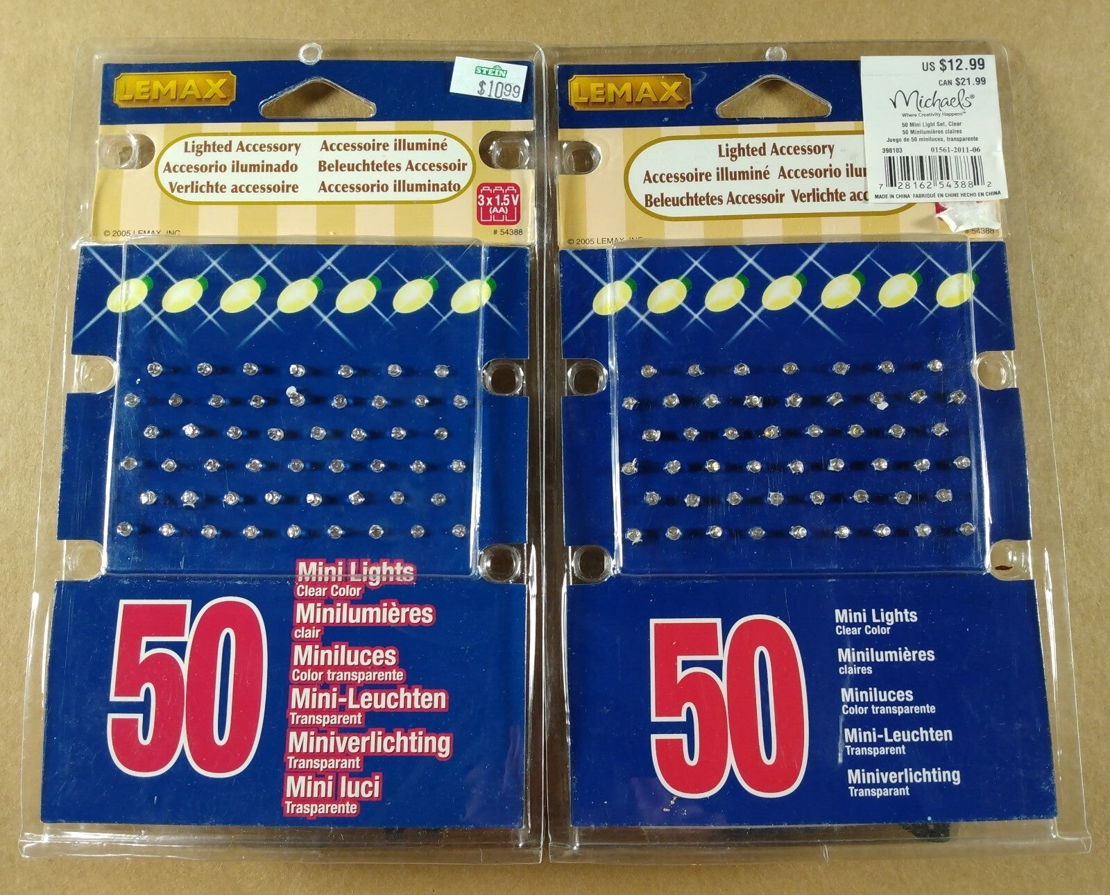 LEMAX 50 Mini Lights Clear Color Item 54388 2005 LOT OF 2 PACKS -Sealed LEMAX - KOEEK