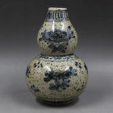 Blue and White Folded Branches Flowers Fruits Gourd Vase Hand-Painted Porcelain 07FC0E-D4 - KOEEK