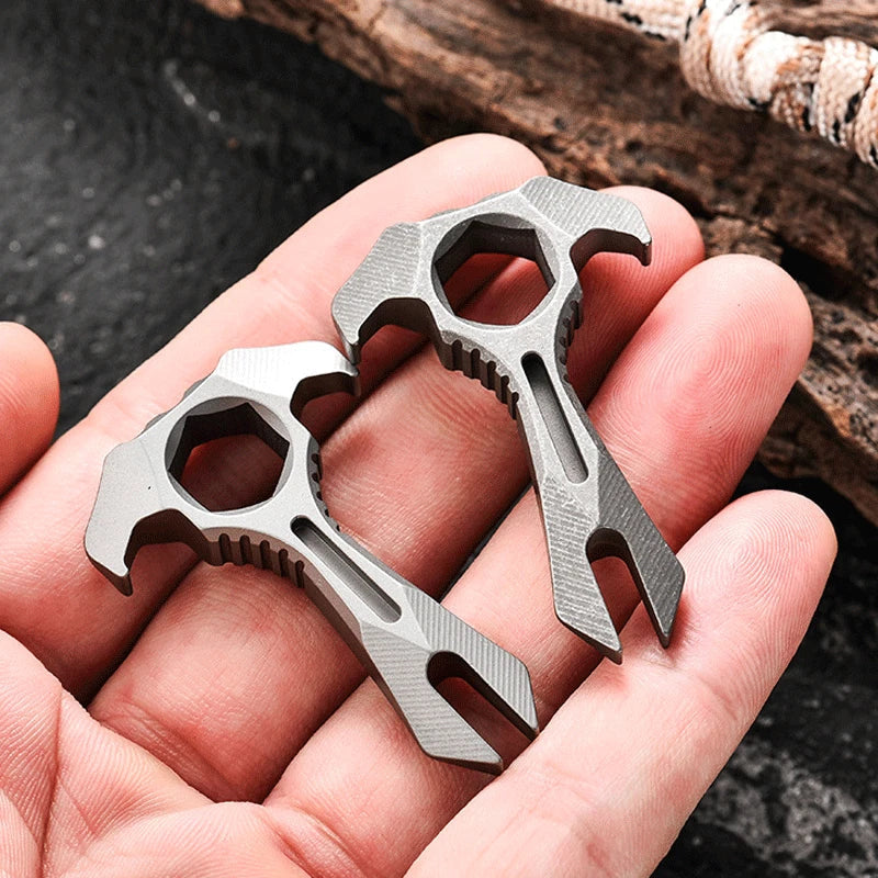 Titanium Alloy Pry Bar Crowbar Wrench Can Opener EDC Outdoor Portable Multi Tool 07FC0E-D4 - KOEEK