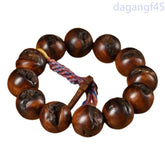 2.5cm Natural Thunderstrike Jujube Wood Bracelets Prayer Beads Hand Strings 07FC0E-D4 - KOEEK