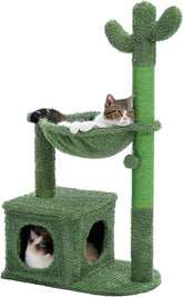 40” cat tower with large metal carpeted hammock, indoor scratching post for cats 07FC0E-D4 - KOEEK