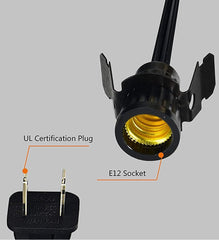 Lot of 8 ~ Clip in Lamp Black Cord for Christmas Salt Lamp Pumpkin Lights 07FC0E-D4 - KOEEK