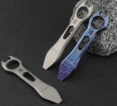 Titanium Pocket Pry Bar Crowbar Outdoor EDC Multi Tools Bottle Opener Wrench 07FC0E-D4 - KOEEK
