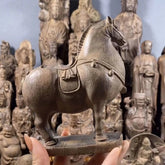 14cm Tang Horse Agarwood Wood Carving Figurine Feng Shui Office Decor 07FC0E-D4 - KOEEK