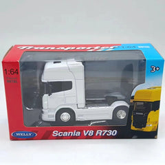 1/64 Scania V8 R730 white Semi Tractor OnlyTruck Diecast Metal Model Collectible 07FC0E-D4 - KOEEK