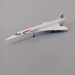 20cm British Airways Concorde Diecast Metal Plane Model with Wheels Display 07FC0E-D4 - KOEEK