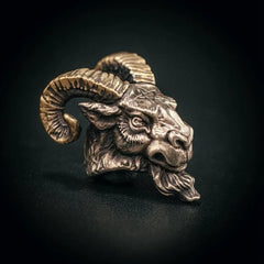 Goat Head Sculpture Bead EDC Pull Keychain Knife Pendant Lanyard Paracord Toys 07FC0E-D4 - KOEEK