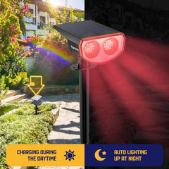 2 Pack Halloween Lights Christmas Outdoor Solar Color Spot 9 Lighting Modes 38 07FC0E-D4 - KOEEK