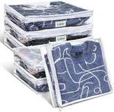 6 Pieces Sweater Storage Bags Plastic Clear PVC Clothes Storage Bags with Zipper 07FC0E-D4 - KOEEK
