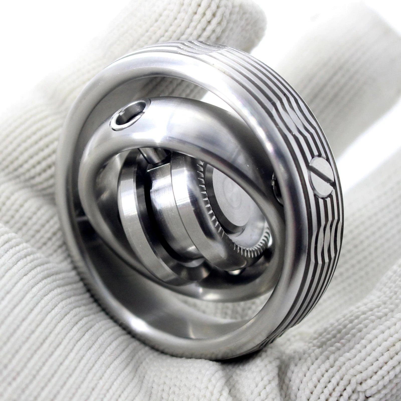 Metal Gyroscope Toy Stainless Steel Hand Fidget Stress Relief Focus EDC Toy Gyro 07FC0E-D4 - KOEEK