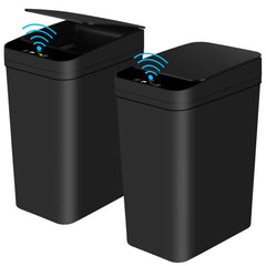 Bathroom Automatic Trash Can 2 Pack 2.2 Gallon Touchless Motion Sensor Small 07FC0E-D4 - KOEEK