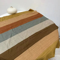 Mens Cotton Scarf Colorful Stripe Breathable Unisex Stole Shawl Neckerchief 07FC0E-D4 - KOEEK