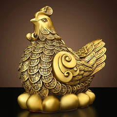 15cm Exquisitely Copper Chicken Ornament Home Furnishing Decoration Arts Crafts 07FC0E-D4 - KOEEK