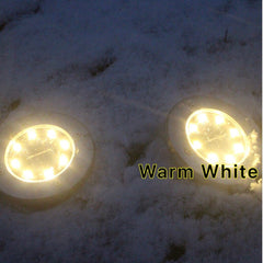 (12PACK) Solar In Ground Lights Outdoor Buried Lamp Disk LED Lawn Pathway Garden 07FC0E-D4 - KOEEK