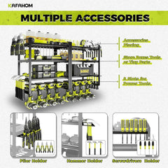 Power Tool Organizer, 8 Drill Racks Wall Mounted, 4 Tier Garage Tool Organizer 07FC0E-D4 - KOEEK