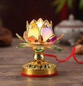 2pcs 4.7" Buddhist Colorful Temple Shrine Light Prayer Worship Buddha Lotus Lamp 07FC0E-D4 - KOEEK
