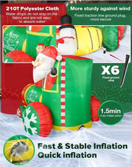 6FT Train Inflatable Christmas Decorations Outdoor with LED Lights,Inflatable Sa 07FC0E-D4 - KOEEK