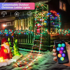 "Toodour Smart RGB Christmas Lights – 10ft Santa Claus Ladder Lights, Bluetooth 07FC0E-D4 - KOEEK