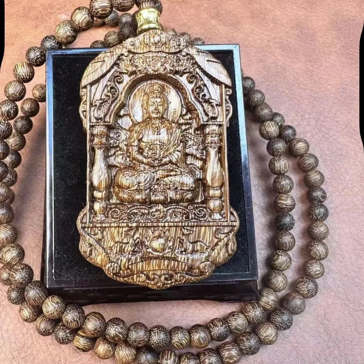 Nha Trang Agarwood Dainichi Pendant 108 Bead Necklace Sweater Chain Car Hang 07FC0E-D4 - KOEEK