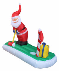 5 Foot Long Christmas Inflatable Santa Claus Golf Lights Blowup Yard Decoration 07FC0E-D4 - KOEEK