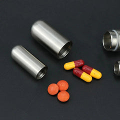 Outdoor Survival Waterproof Pill Case Key Chain Capsule Seal Container Box 07FC0E-D4 - KOEEK
