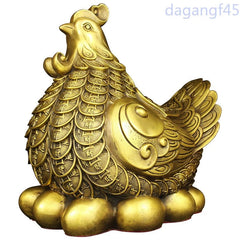 15cm Exquisitely Copper Chicken Ornament Home Furnishing Decoration Arts Crafts 07FC0E-D4 - KOEEK