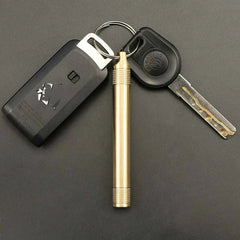 Brass Case Titanium Toothpick set Keychain Waterproof Box Cigarette Container 07FC0E-D4 - KOEEK
