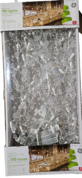 GE 9' GLITTER GEM GARLAND 100 LIGHTS 1487663, CLEAR WHITE * IN OPEN BOX GE - KOEEK