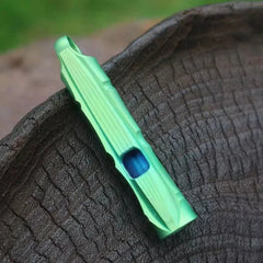 EDC Green Titanium Alloy Whistle Keychain Pendant Necklace Outdoor Survival Tool 07FC0E-D4 - KOEEK